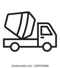 Concrete mixer truck icon