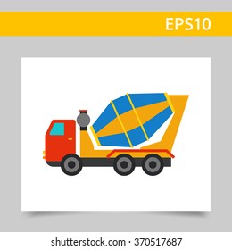 Concrete mixer truck icon