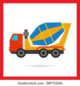 Concrete mixer truck icon