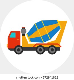 Concrete mixer truck icon