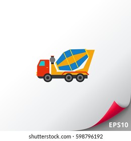 Concrete mixer truck icon
