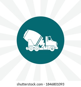 Concrete mixer truck icon. concrete truck isolated simple solid vector icon