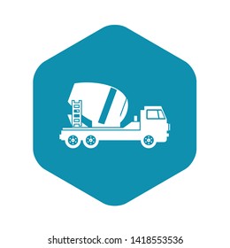 Concrete mixer truck icon in simple style on a white background vector illustration