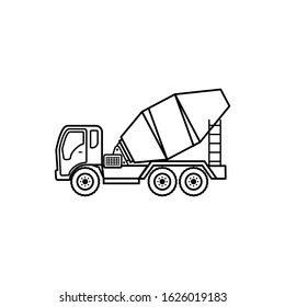 Concrete mixer truck icon vector