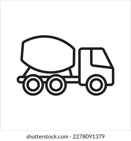 Concrete mixer truck icon vector illustration symbol