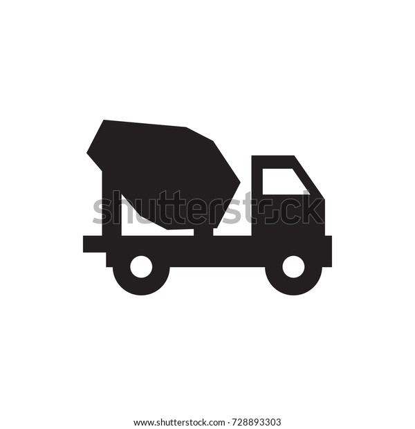 concrete mixer truck icon vector isolated on\
white background