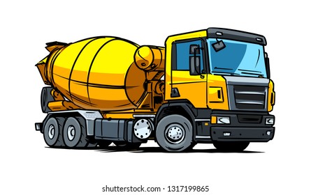 Concrete Mixer Truck Illustration