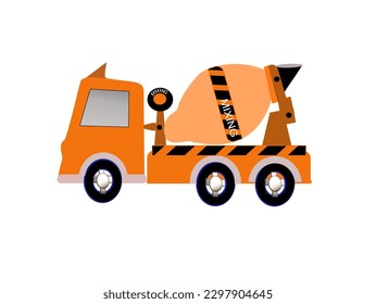 concrete mixer truck isolated on white background