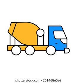 concrete mixer truck line icon vector. concrete mixer truck sign. isolated symbol illustration