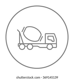 Concrete Mixer Truck Line Icon.