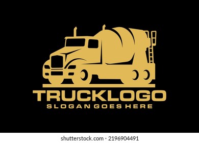 Concrete mixer truck logo vector