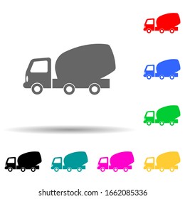 concrete mixer truck multi color style icon. Simple glyph, flat vector of transport icons for ui and ux, website or mobile application