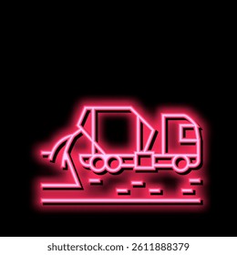 concrete mixer truck neon light sign vector. concrete mixer truck illustration