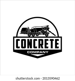 Concrete mixer truck with retro style badge design