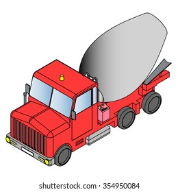 Concrete mixer truck vector. 