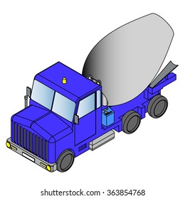 Concrete mixer truck vector.
