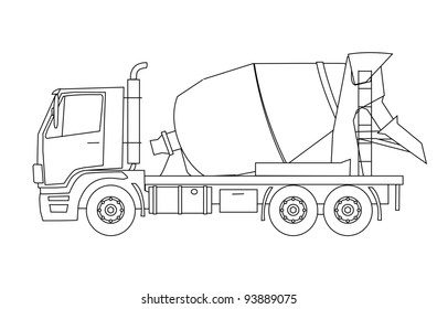 Concrete Mixer Truck Vector