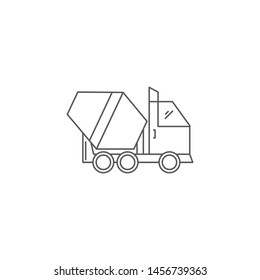 Concrete mixer truck vector icon isolated on white background