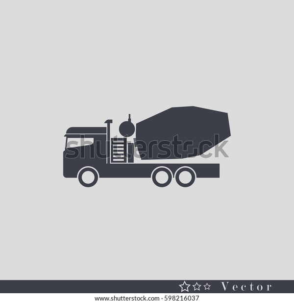 Concrete mixer truck vector\
icon