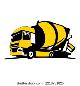 concrete mixer truck vector illustration