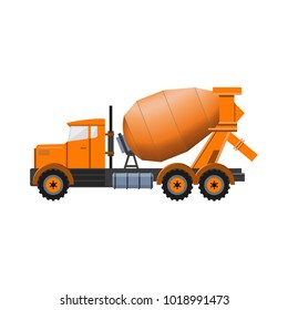 Concrete mixer truck. Vector iluustration isolated on white background