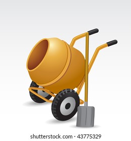 Concrete mixer vector