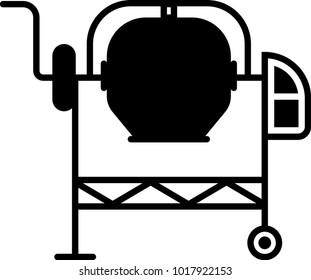 Concrete Mixer, Concrete Mixer Vector Art Illustration