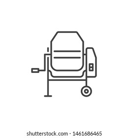 Concrete Mixer vector concept icon or symbol in outline style