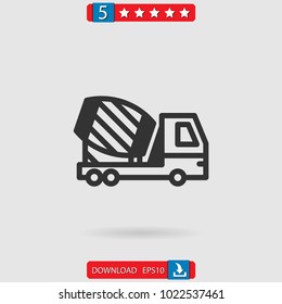 concrete mixer vector icon