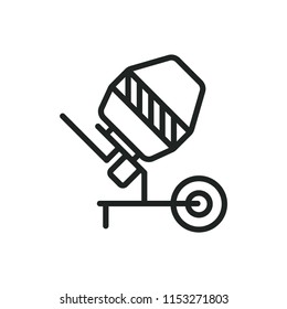 concrete mixer vector icon