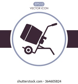 Concrete Mixer Vector Icon.