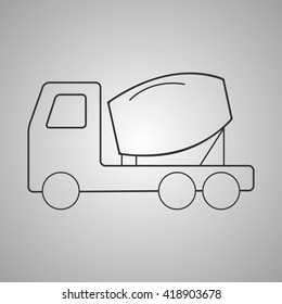 concrete mixer vector icon