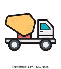 Concrete Mixer Vector Icon