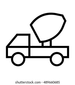 Concrete Mixer Vector Icon