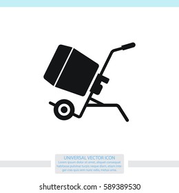 Concrete Mixer Vector Icon.