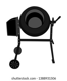 Concrete mixer vector icon, cement mixer vector, pouring cement. Construction machine. Building tool.