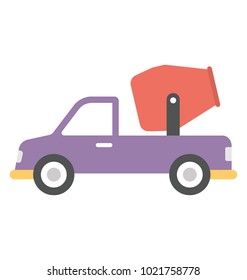 
Concrete mixer vector icon in flat design 
