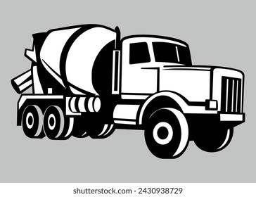 concrete mixer vector icon isolated on white background svg