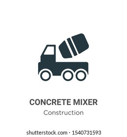 Concrete mixer vector icon on white background. Flat vector concrete mixer icon symbol sign from modern construction collection for mobile concept and web apps design.