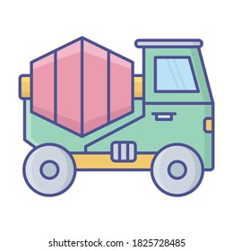 
Concrete mixer  Vector Icon which can easily modify or edit
