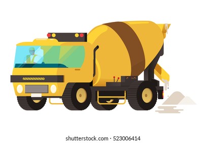 Concrete mixer. vector illustration.