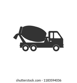 Concrete mixer. Vector illustration, flat design.