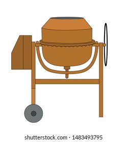Concrete mixer vector.  Concrete mixer isolated on white background. Vector illustration. Flat design. EPS 10. Concrete mixer vector icon.