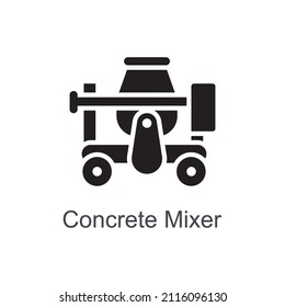 Concrete Mixer vector Solid Icon Design illustration. Home Improvements Symbol on White background EPS 10 File