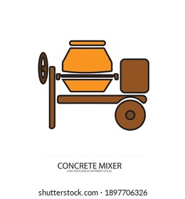 Concrete Mixer vector type icon