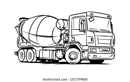 Concrete MixerTruck Illustration