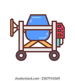 Concrete Mixing Filled Icons , Vector illustration