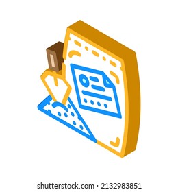 concrete and mortar isometric icon vector. concrete and mortar sign. isolated symbol illustration