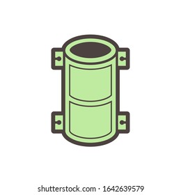 Concrete mould for material testing work vector icon design.