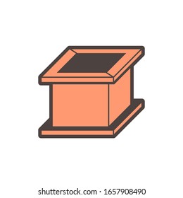 Concrete mould for material testing work vector icon design.